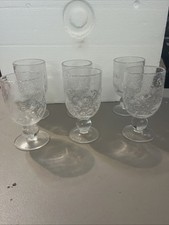 6 hermosas copas de luna de noche estrellada BELLA LUNA vidrio festivo, 5,75 únicas 