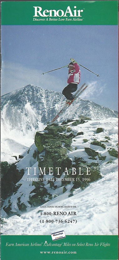 Reno Air system timetable 12/15/96 [5041] Buy 4+ save 25%