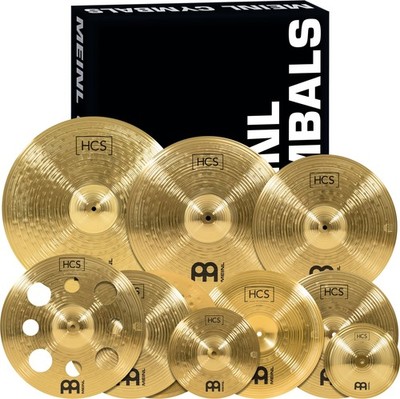 HCS Ultimate Cymbal Set Box Pack for Drums Multiple Sizes, Traditional finish