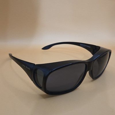 Solar Shield Black Wrap Around Sunglasses Fits Over  display picture 1
