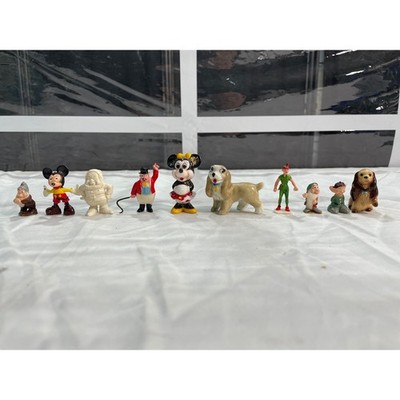 Vintage Disney Miniature Figurine Lot of 10 Mickey Minnie Peter Pan Lady Dwarfs