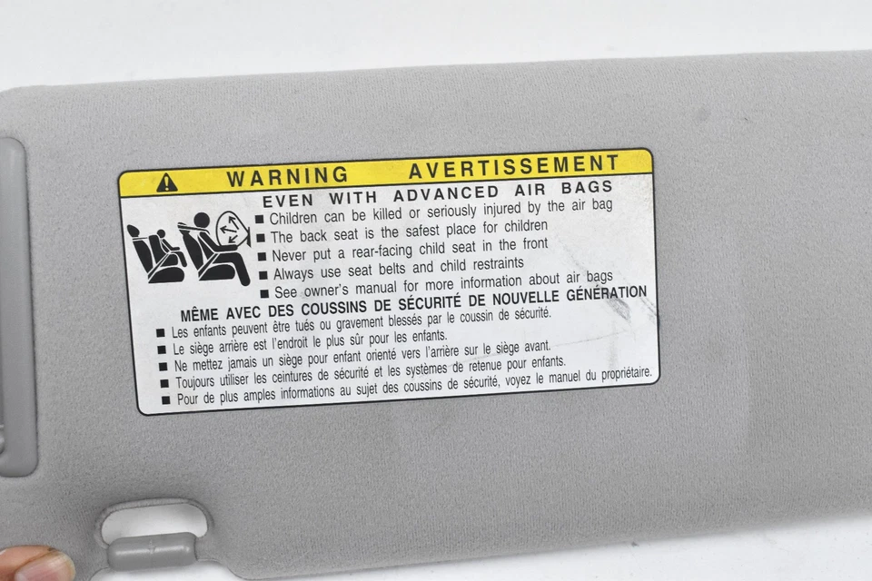 Parasol derecho pasajero Scion tC 2005 2010 tela gris no iluminada OEM Foto 3 de 4