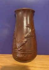 Rookwood Pottery 2001 Brown Wall Pocket Flying Birds-Ducks