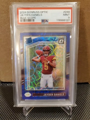 2024 PANINI DONRUSS OPTIC BLUE SCOPE #248 JAYDEN DANIELS PSA 9