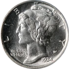 1934-D Mercury Dime ANACS MS63 Great Eye Appeal Nice Strike