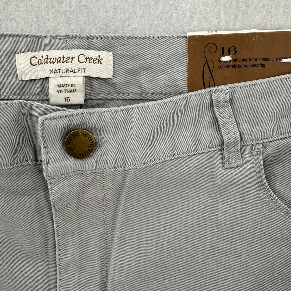 Bermuda jeans Coldwater Creek feminina 16 cinza ajuste natural elástica nova com etiquetas - Imagem 2 de 4