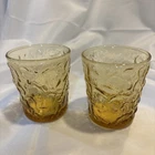 VTG Anchor Hocking Amber Honey Gold Lido Milano Juice Glasses - Set of 2