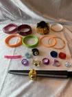 Vintage to Modern Plastic Resin Bakelite Jewelry Lot Bangles Rings Bracelets Lot