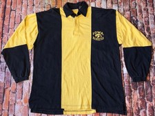 Vintage Iowa Hawkeyes Embroidered Logo Black And Gold Long Sleeve Polo Size XL