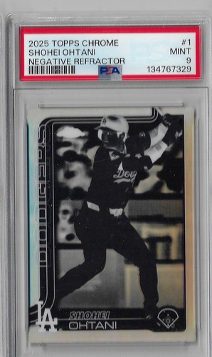 2025 Topps Chrome - Shohei Ohtani #1 Negative Refractor PSA 9