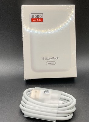 FAST CHARGE BATTERY PACK ( Not Apple) WHITE 5000 mah MAGNETIC NEW FACTORY SEALED