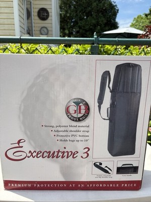 GB Golf Travel Bag Executive 3 Black Polyester Carry handle PVC Bottom New
