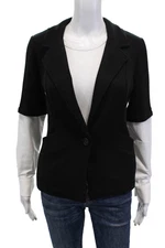 Drew Women's Contrast Long Sleeves One Button Pocket Jackets Black Size XS