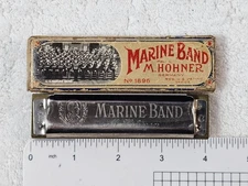 VTG M. Hohner Marine Band No. 1896 Harmonica Key C A440 w/ Box Top Germany
