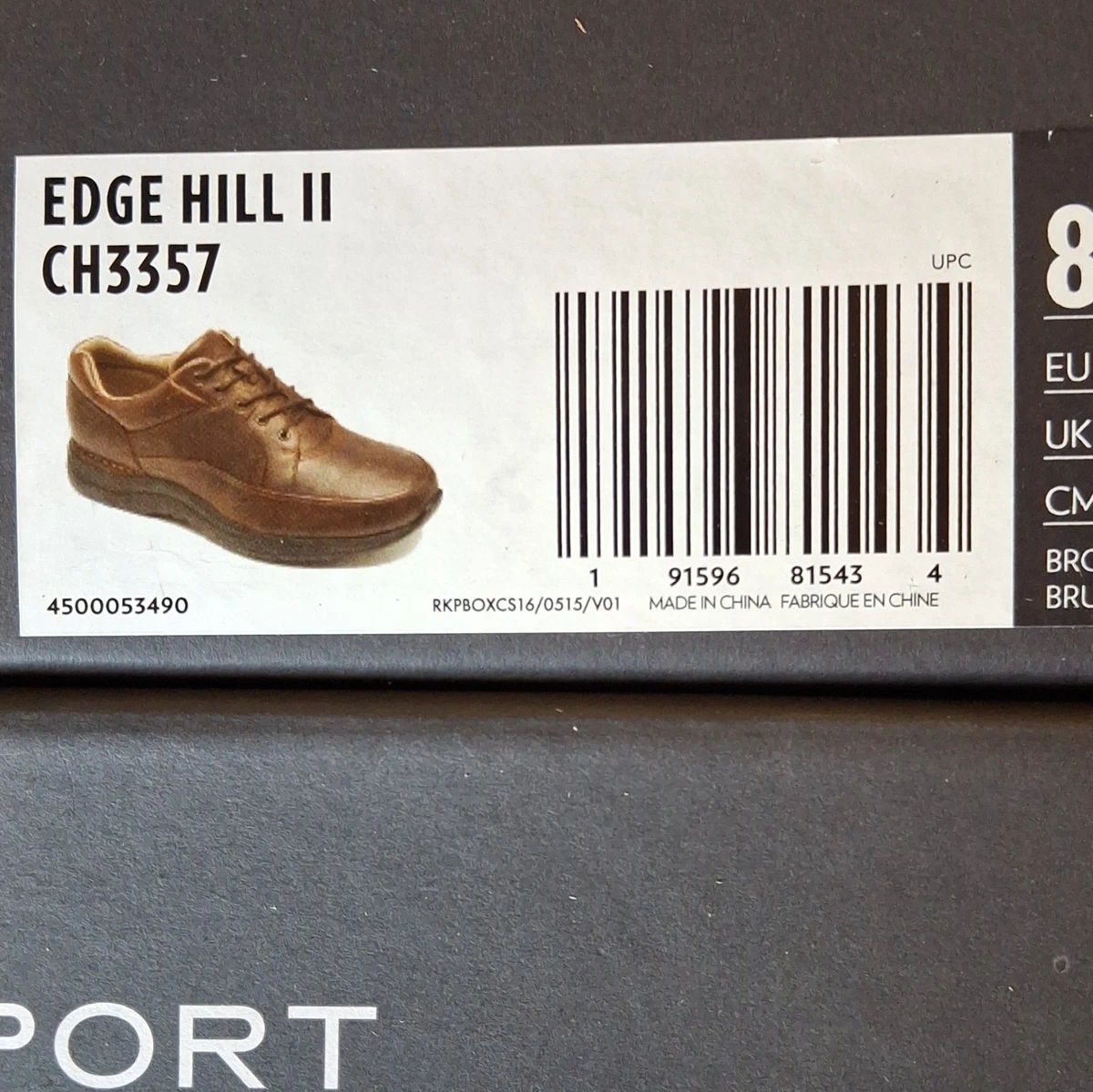 Rockport Edge Hill Oxford Shoes 8.5M Brown Leather Vibram LaceUp Comfort Walking Rockport Shoe - Etsy Israel main image 2