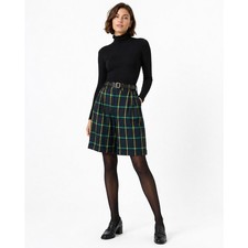 90s Blue & Green Windowpane Walking Shorts | Preppy Pleated 28 - 29"