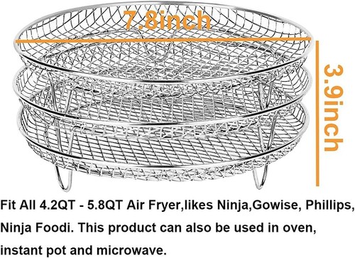 XL Air Fryer Zubehör - Air drei stapelbare Gestelle für Edelstahl - Bild 3 von 7