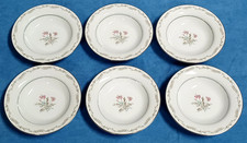 Juego de 6 cuencos de sopa con borde Noritake Bryce 7 7/8" porcelana platino Japón de colección