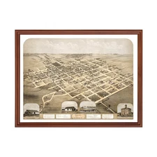 Old Map of Pella, IA 1869 - Vintage Pella Iowa Art