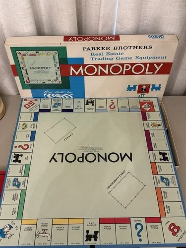 Vintage 1961 Monopoly Board Game Parker Brothers Classic Original COMPLETE Set