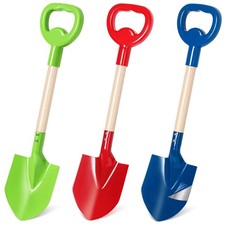 3 Pcs Beach Shovel Toy for Kids Digging 16" Long Metal Sand Shovel Sandbox,