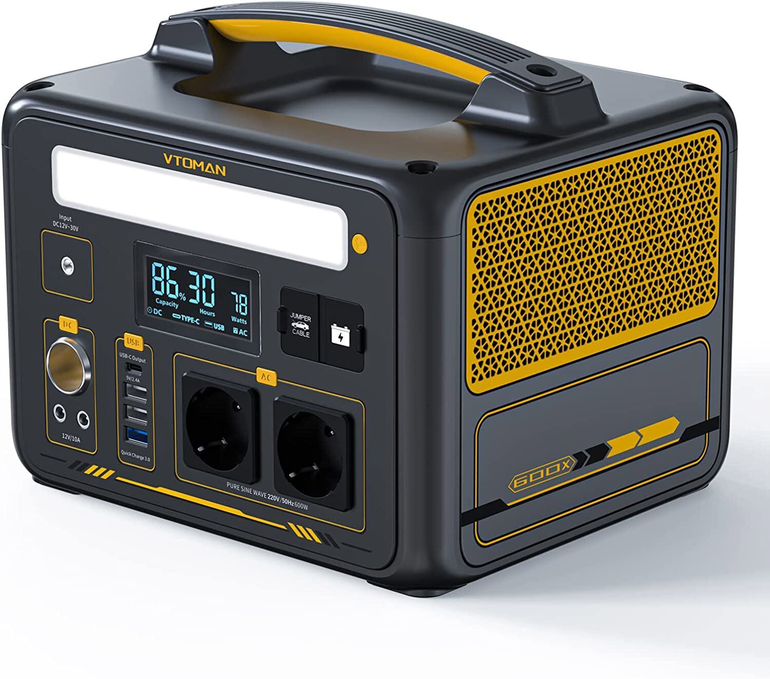 VTOMAN Jump 600X 299Wh 600WTragbare Powerstation Solargenerator LiFePO4