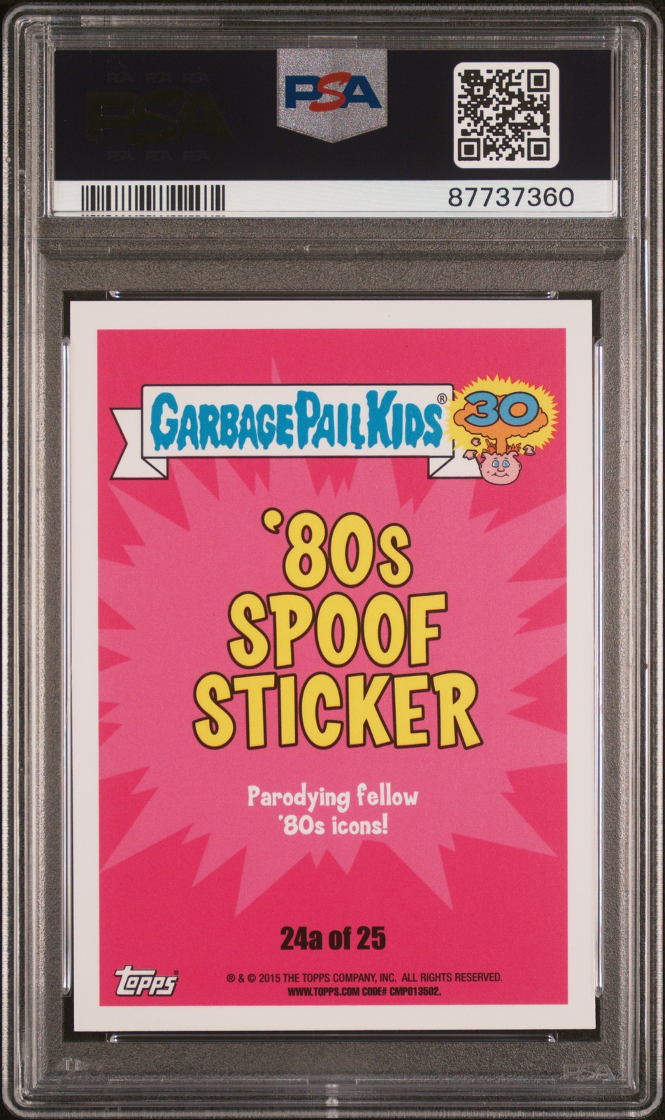 PSA 10 Mad Mike Tyson 2015 Topps Garbage Pail Kids 30th GPK Card 87737360 view 2