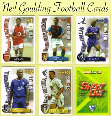 Magic Box Premier League   SHOOT OUT 2003-04   Fußballkarten (Arsenal nach Leeds)