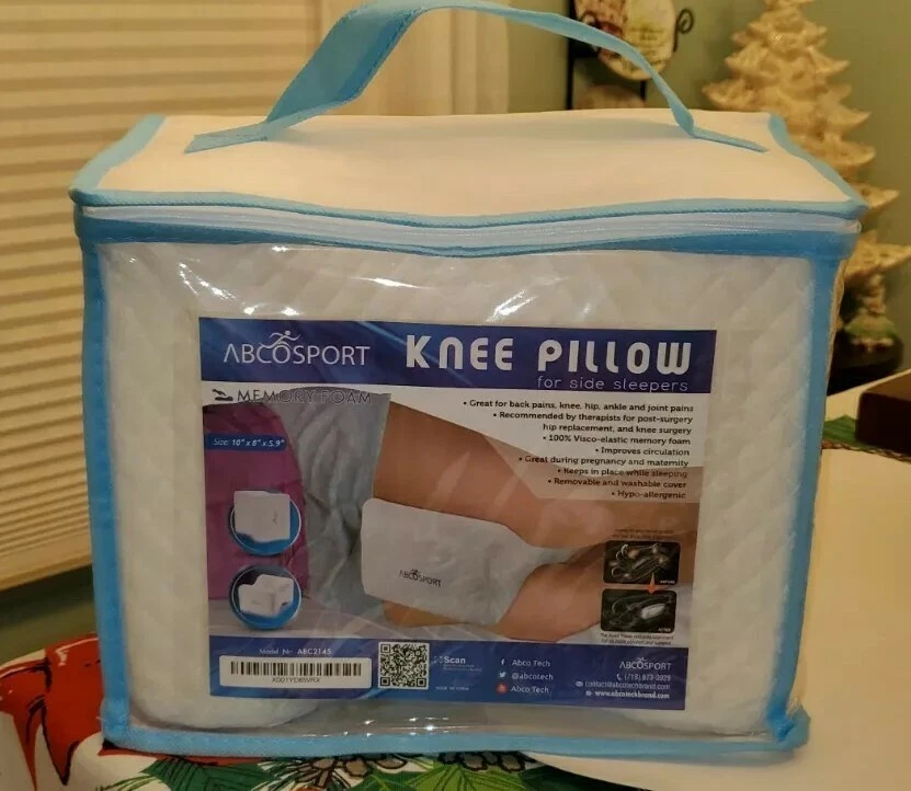 Abco Tech Memory Foam Knee Pillow with Washable Cover & Storage Bag