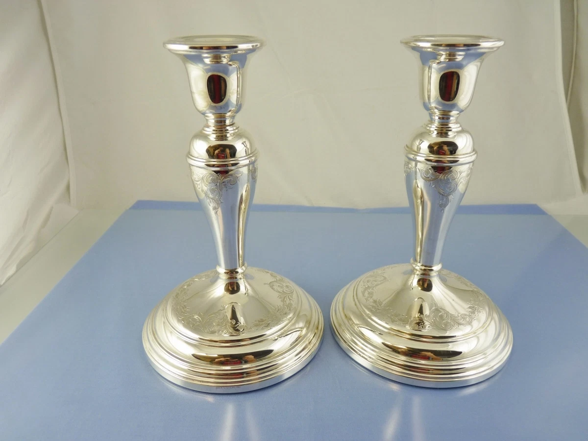 Sterling weighted candle holders clearance
