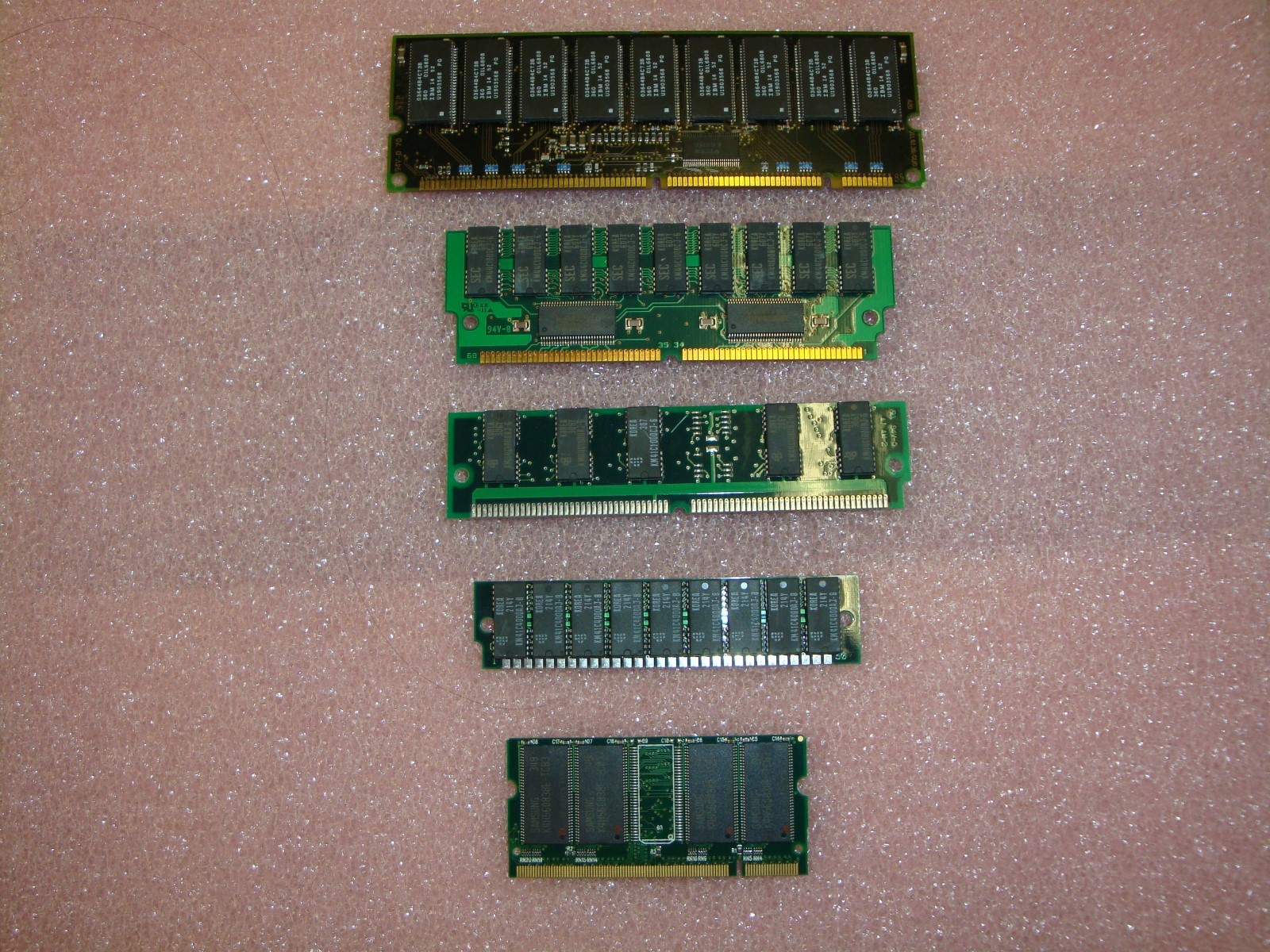 1set of of old memory modules 30/72/144 pins for collection | eBay