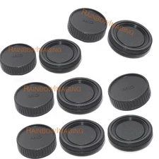(5 Pcs) Minolta MD MC Rokkor Lens Rear Caps Cover + Camera Body Cap "Us Seller