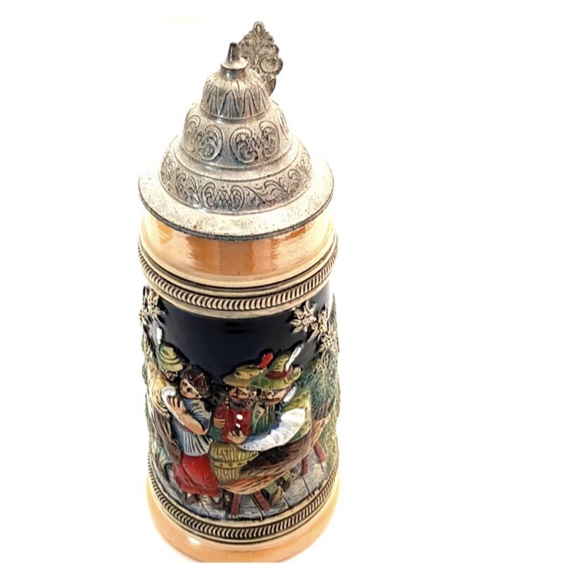 Vintage DBGM German Beer Stein With Pewter Lid Ceramic Rare Mug eBay