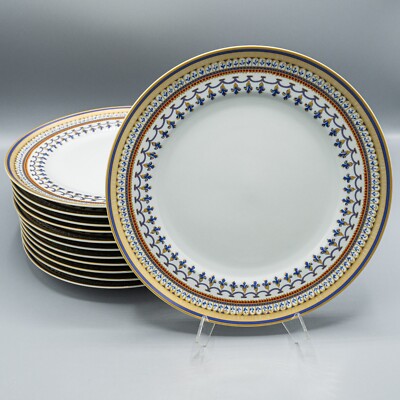 Mottahedeh Chinoise Blue Dinner Plates 10 1/8''- Set of 12 - FREE USA SHIPPING