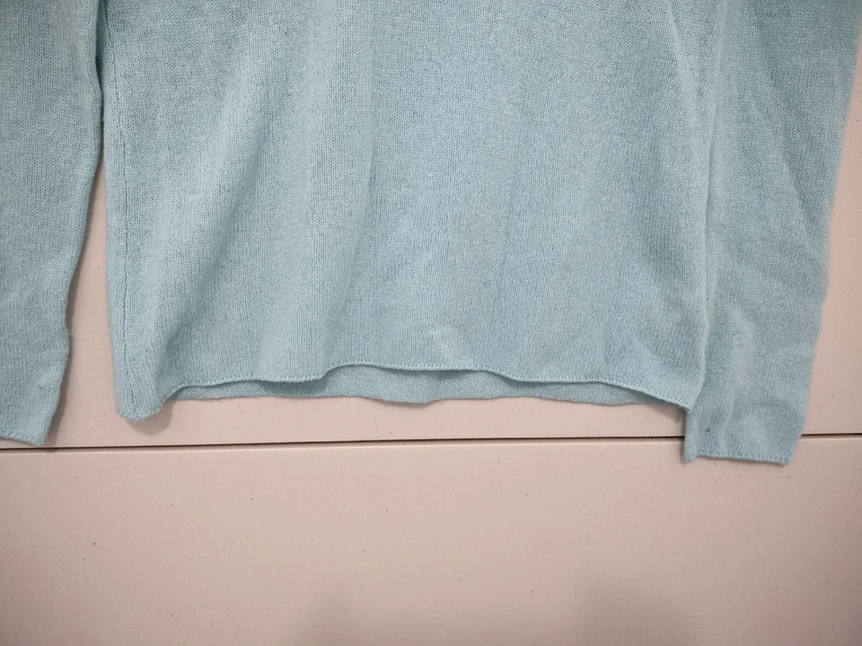 Suéter GentryPortofino para mujer XS verde azulado suéter 100 % cachemir cuello en V liso Foto 2 de 4