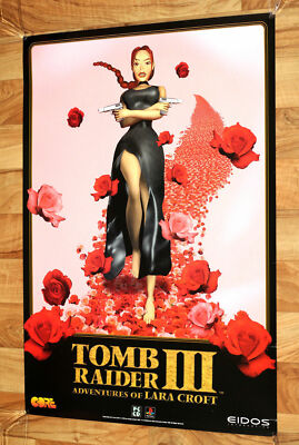 Tomb Raider III 3 Game Store Old Vintage Promo Poster Playstation1
