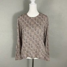 Vintage Missoni Sport Womens Knit Top Italy Geometric Size 46 Large Wool Blend