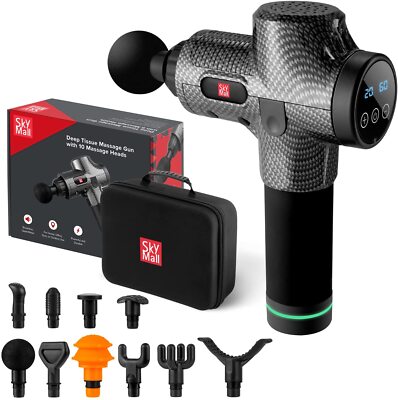 SkyMall Deep Tissue Massage Gun, Compact Electric Percussion Muscle Massager Gun