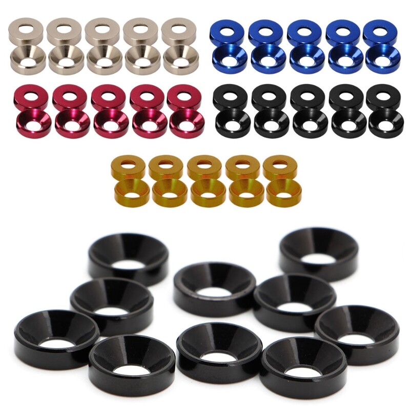 Lot De 10 Rondelles (gaskets) En Alliage D'aluminium Anodisé - Pour Vis à Tête Fraisée M2 à M6