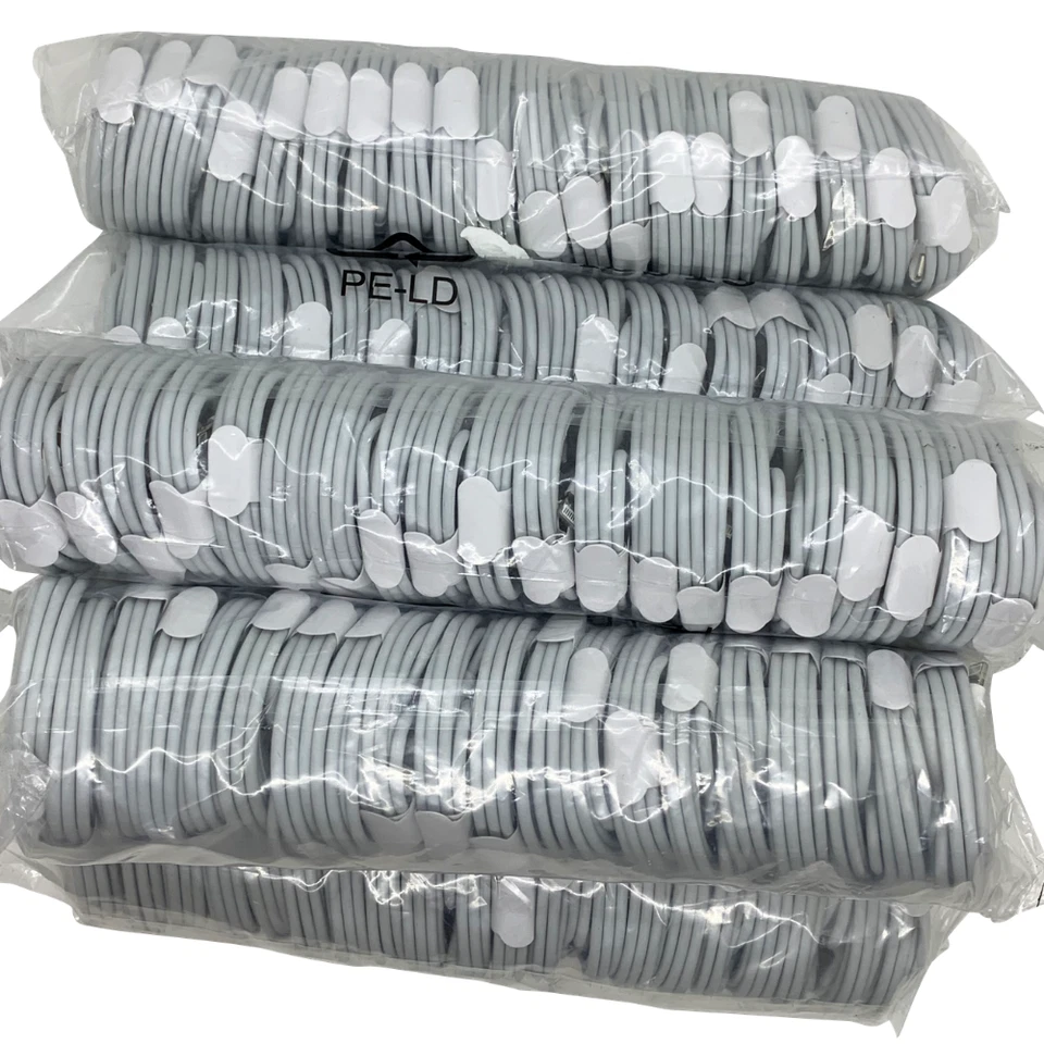 Lote al por mayor de 100 cables de carga USB para iPhone 6 7 8 11 12 13 14 cable cargador Foto 3 de 4