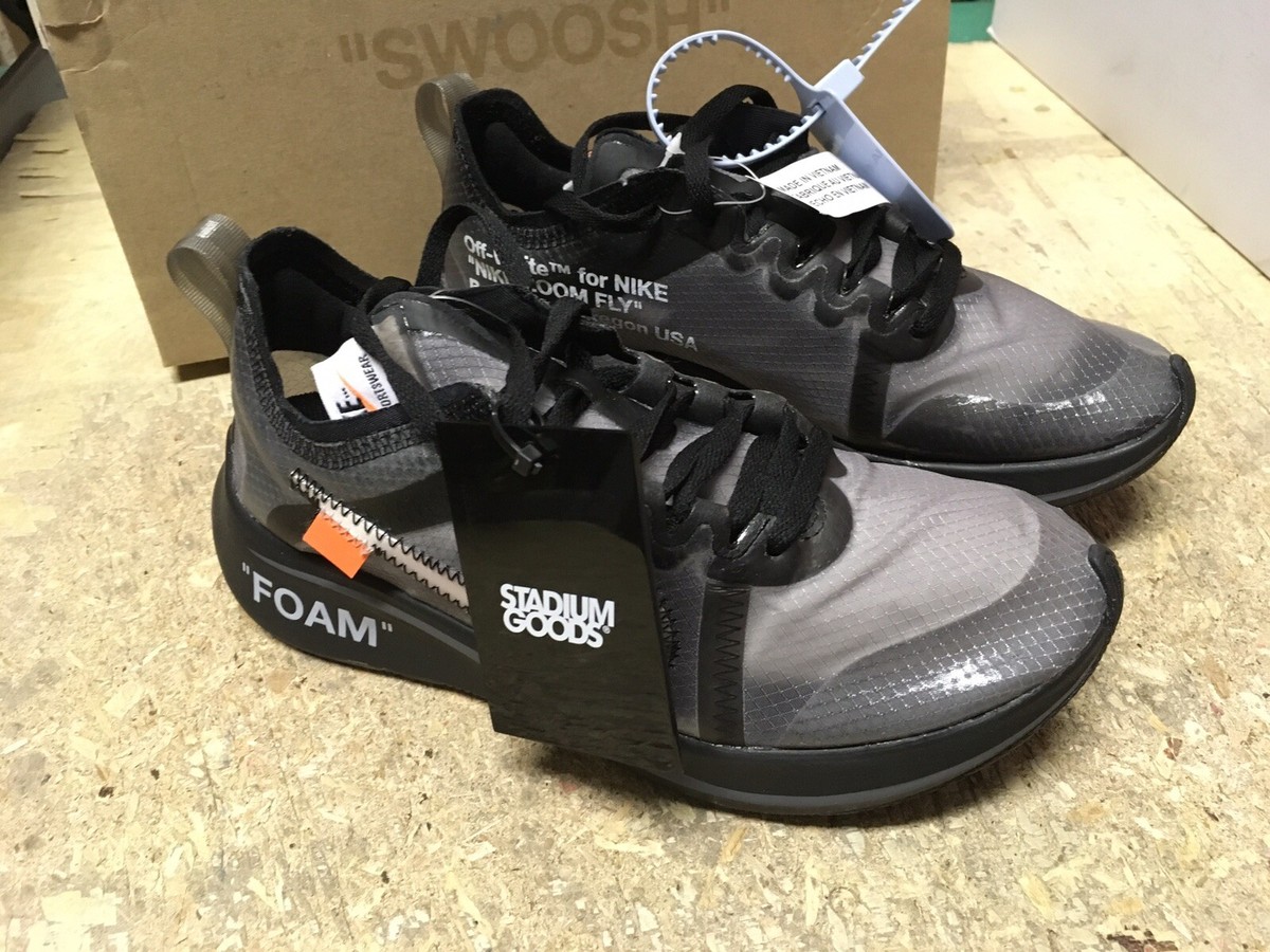 DS MEN The 10 ZOOM FLY OFF-WHITE BLACK WHITE AJ4588 001 SZ