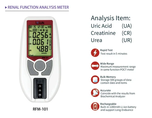Wellness Monitor Test Creatinine & Urea & Uric Acid Meter Renal Analysis Tests - Imagen 3 de 14