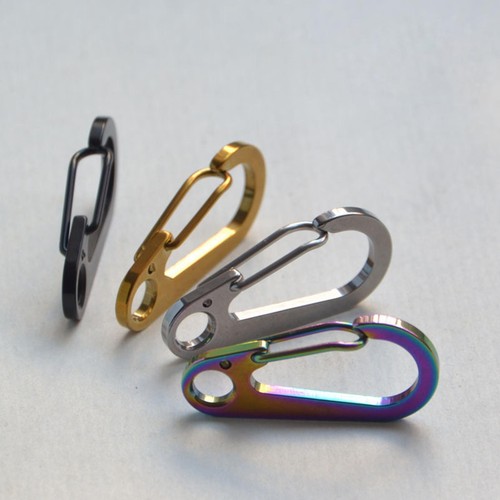 KeyUnity KS05BK Mousqueton En Acier Inoxydable Mini Clips, Porte-clés Organisateur Porte-clés Pour Clés, Lampe De Poche Et Sifflets, Ks05bk, Moyen