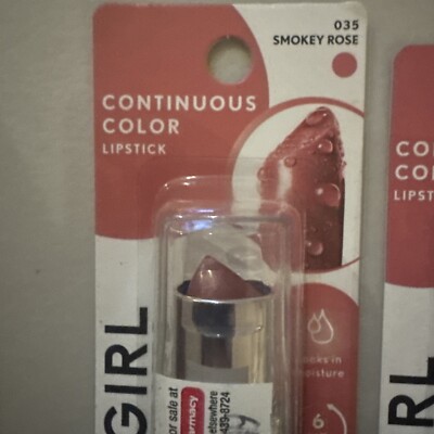 2Covergirl Continuous Color Lipstick Smokey Rose 035 New Sealed