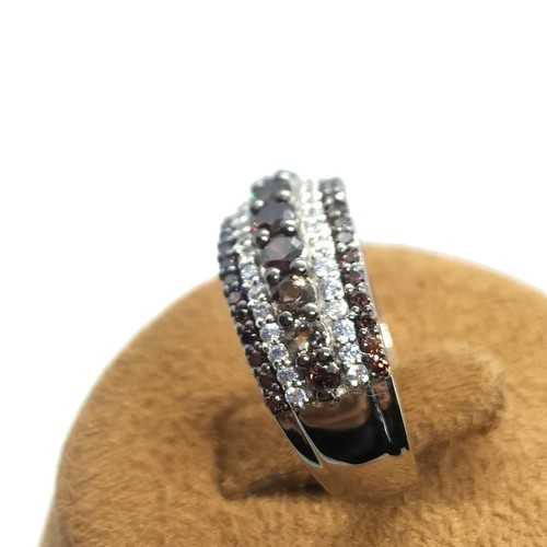 MDW 1.60 Ct Champagne Diamond Half Eternity Wedding Band 14K White Gold Plated - Picture 7 of 12