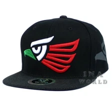 Mexican Hat Hecho En Mexico Flag Eagle Aguila Cotton Snapback Baseball Cap-Black