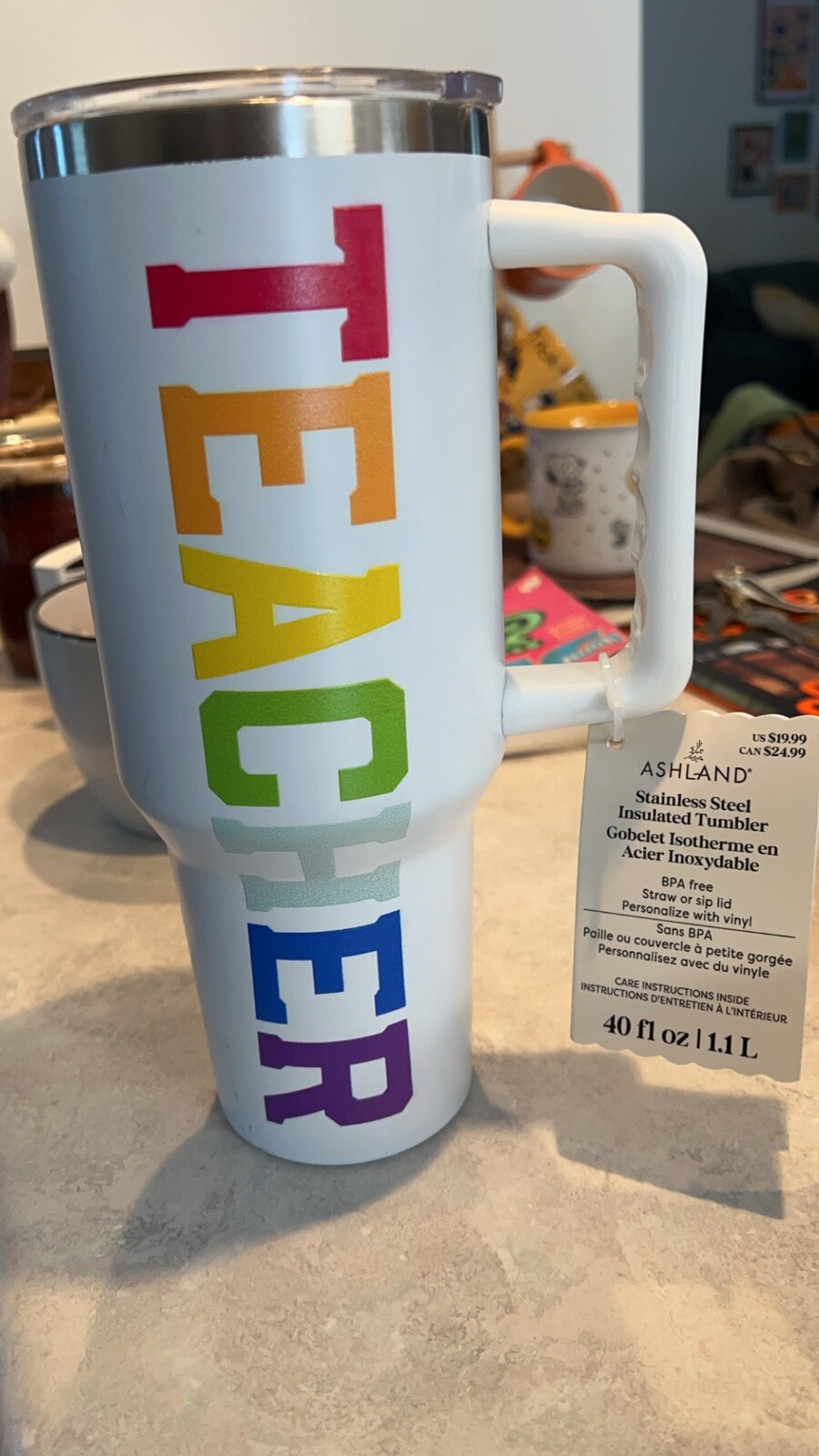 Ashland stainless steel tumbler 40oz for TEACHER