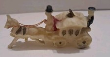 Vintage Celluloid Stage Coach With Horse Miniature Toy Collectible