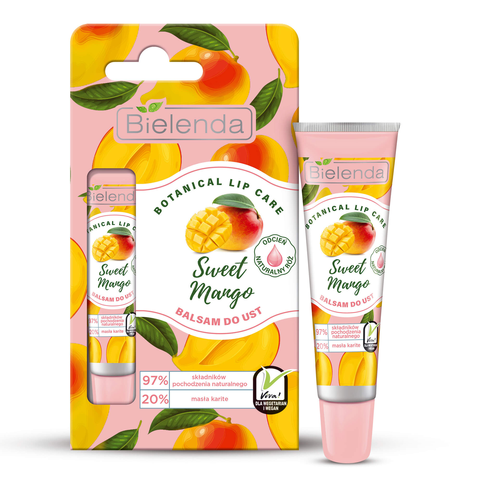 Bielenda Botanical Lip Care Sweet Mango Moisturising Lip Balm for Dry Lips10g