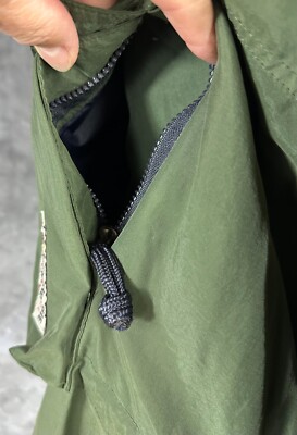 Abercrombie & Fitch Army Green Hooded 1/4 Zip Pullover sz M (14119